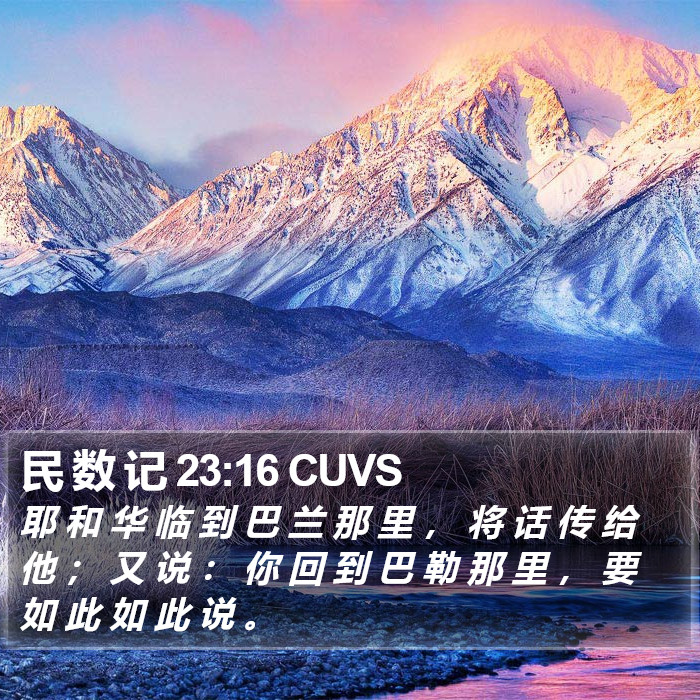 民 数 记 23:16 CUVS Bible Study