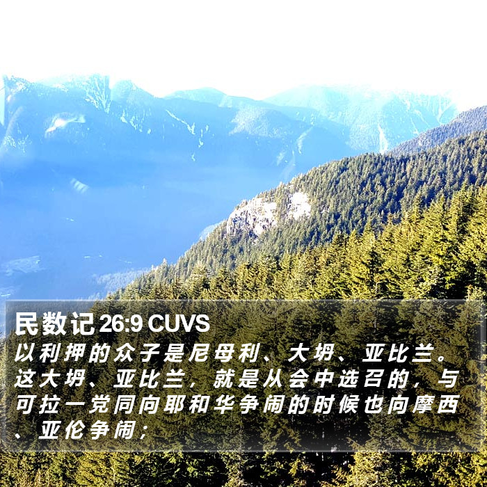 民 数 记 26:9 CUVS Bible Study