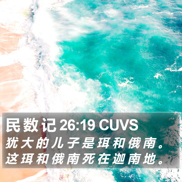 民 数 记 26:19 CUVS Bible Study