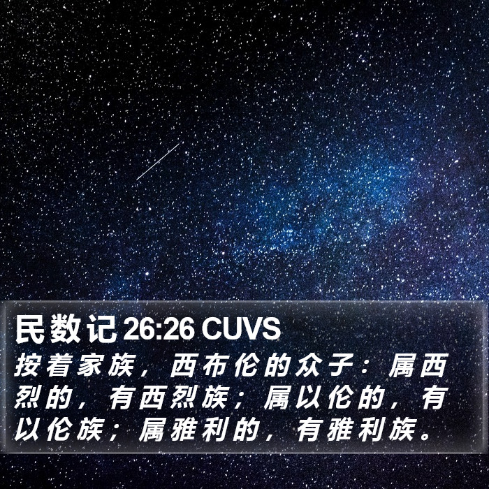 民 数 记 26:26 CUVS Bible Study