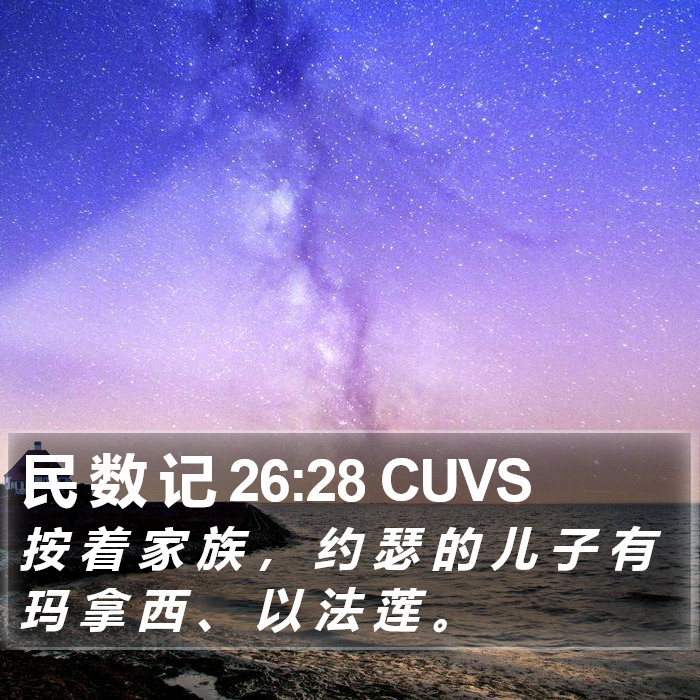 民 数 记 26:28 CUVS Bible Study