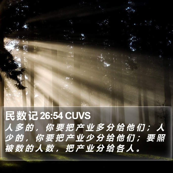 民 数 记 26:54 CUVS Bible Study