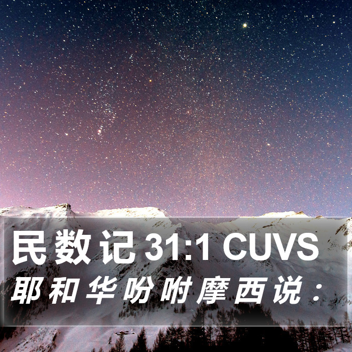 民 数 记 31:1 CUVS Bible Study