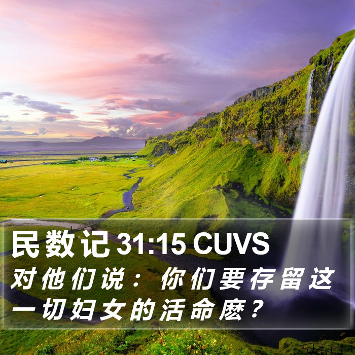 民 数 记 31:15 CUVS Bible Study