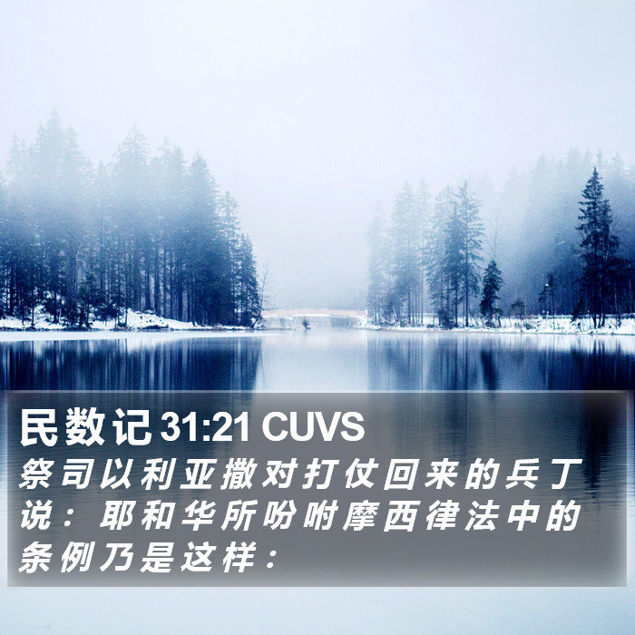 民 数 记 31:21 CUVS Bible Study