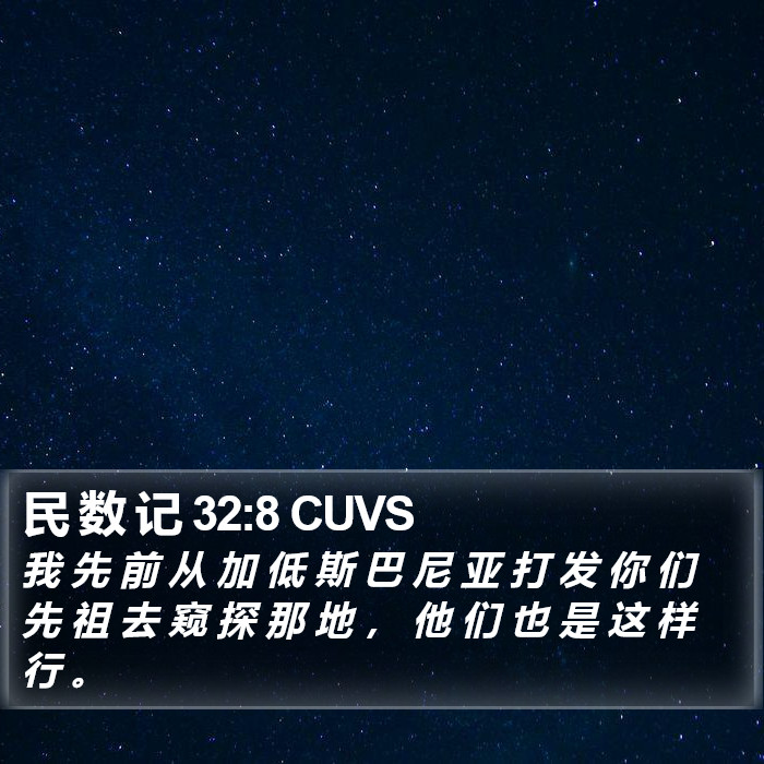 民 数 记 32:8 CUVS Bible Study