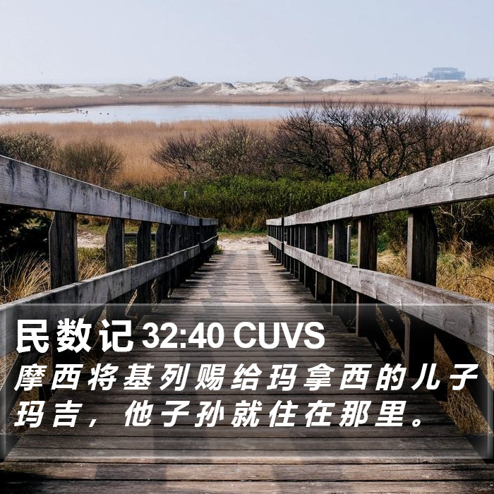 民 数 记 32:40 CUVS Bible Study