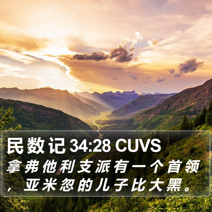 民 数 记 34:28 CUVS Bible Study