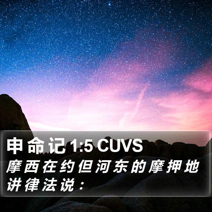 申 命 记 1:5 CUVS Bible Study