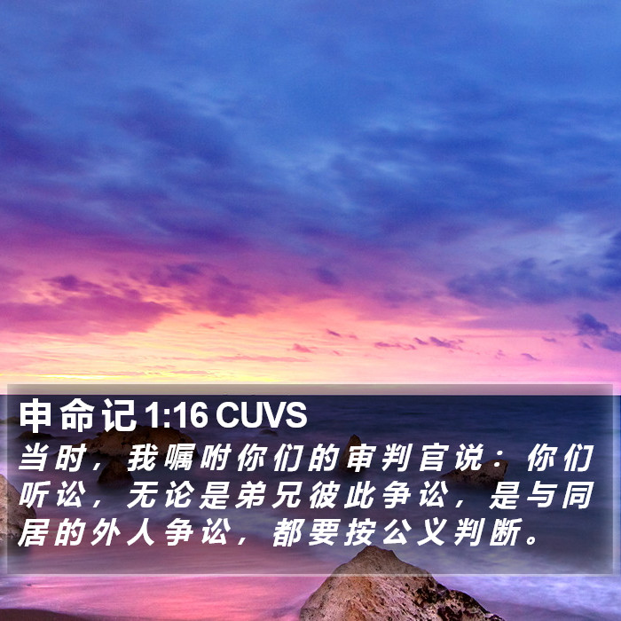 申 命 记 1:16 CUVS Bible Study