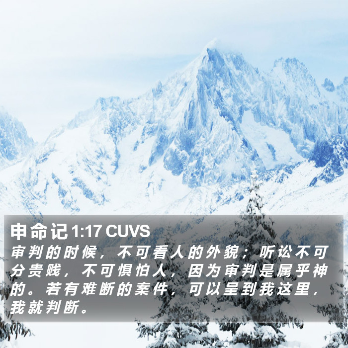 申 命 记 1:17 CUVS Bible Study