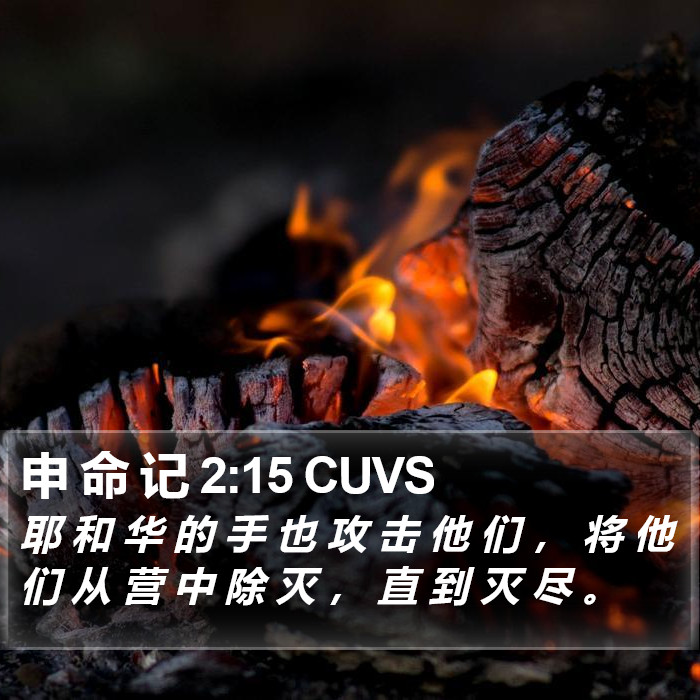 申 命 记 2:15 CUVS Bible Study