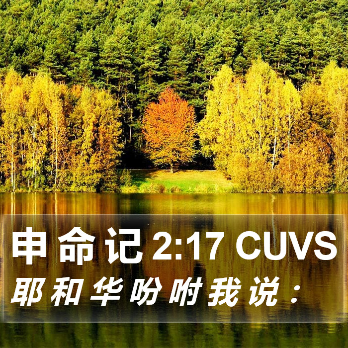 申 命 记 2:17 CUVS Bible Study