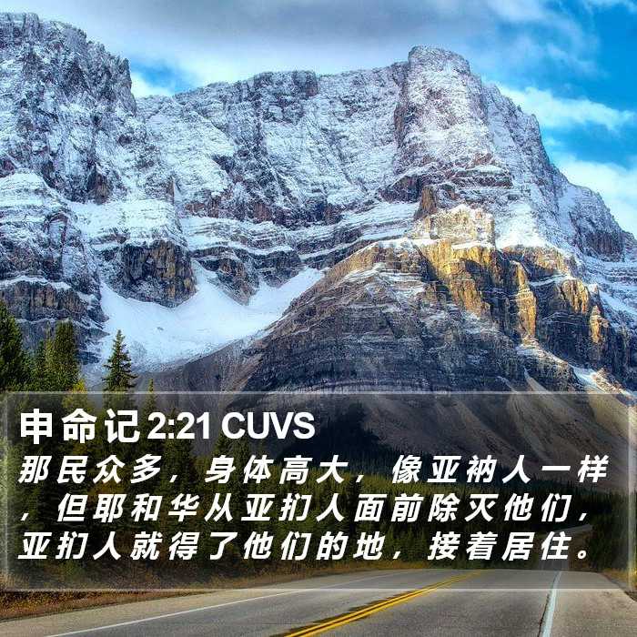 申 命 记 2:21 CUVS Bible Study