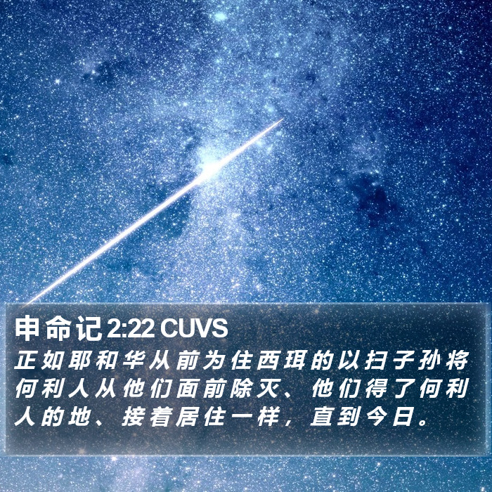 申 命 记 2:22 CUVS Bible Study