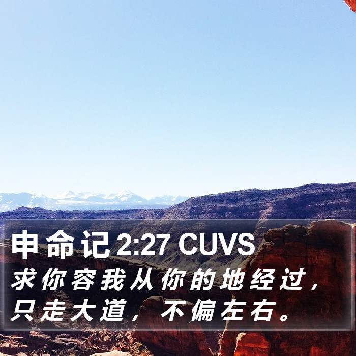申 命 记 2:27 CUVS Bible Study
