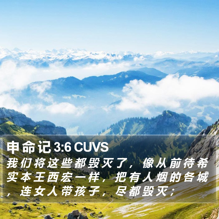 申 命 记 3:6 CUVS Bible Study