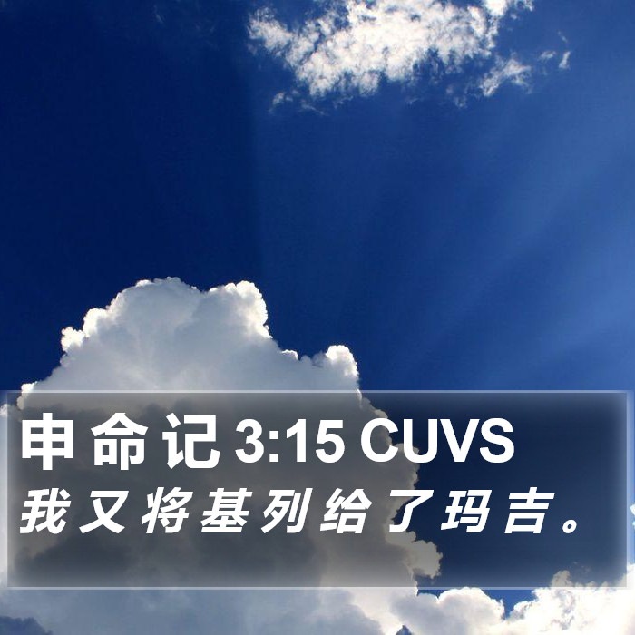 申 命 记 3:15 CUVS Bible Study