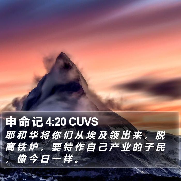 申 命 记 4:20 CUVS Bible Study