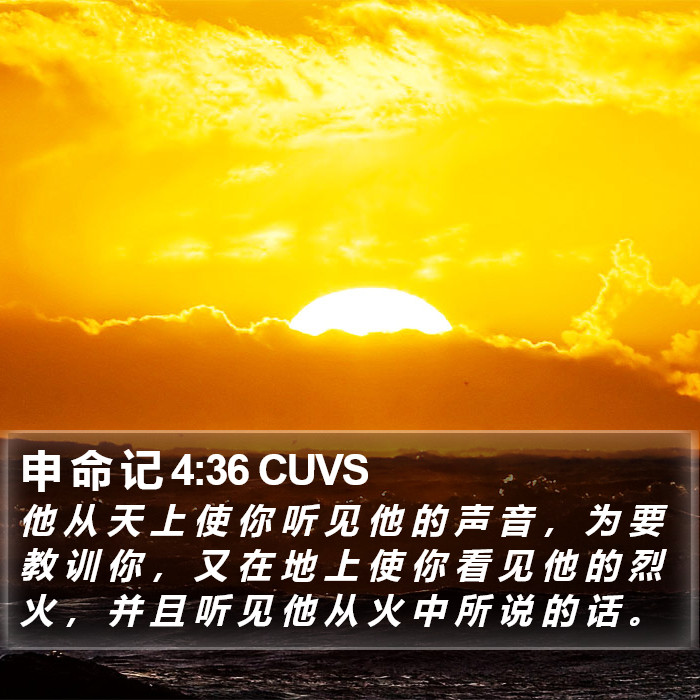 申 命 记 4:36 CUVS Bible Study