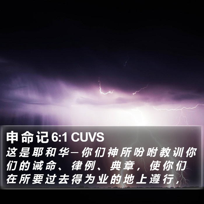申 命 记 6:1 CUVS Bible Study