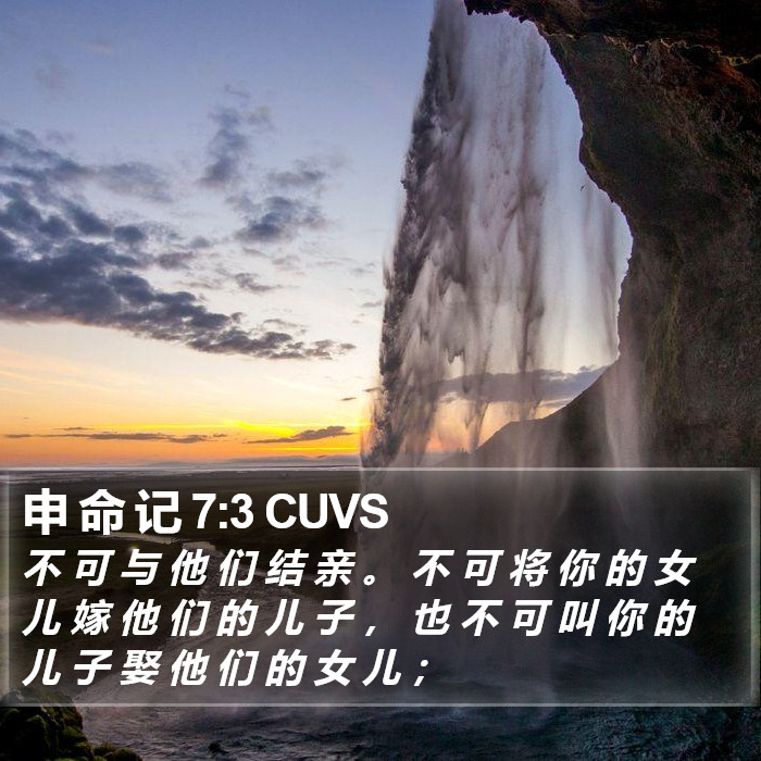 申 命 记 7:3 CUVS Bible Study