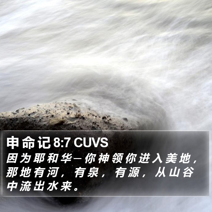 申 命 记 8:7 CUVS Bible Study