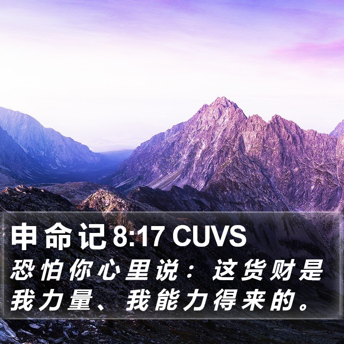 申 命 记 8:17 CUVS Bible Study