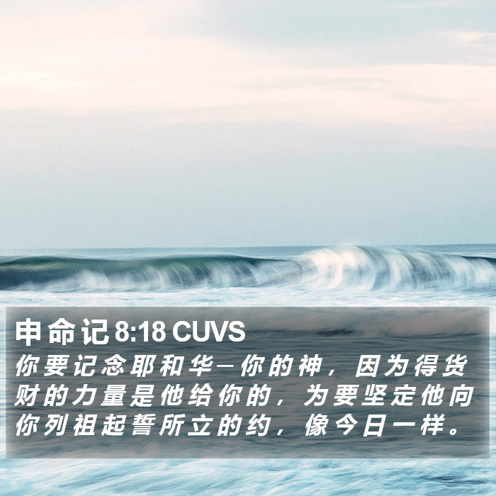 申 命 记 8:18 CUVS Bible Study