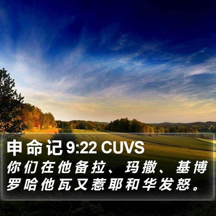 申 命 记 9:22 CUVS Bible Study