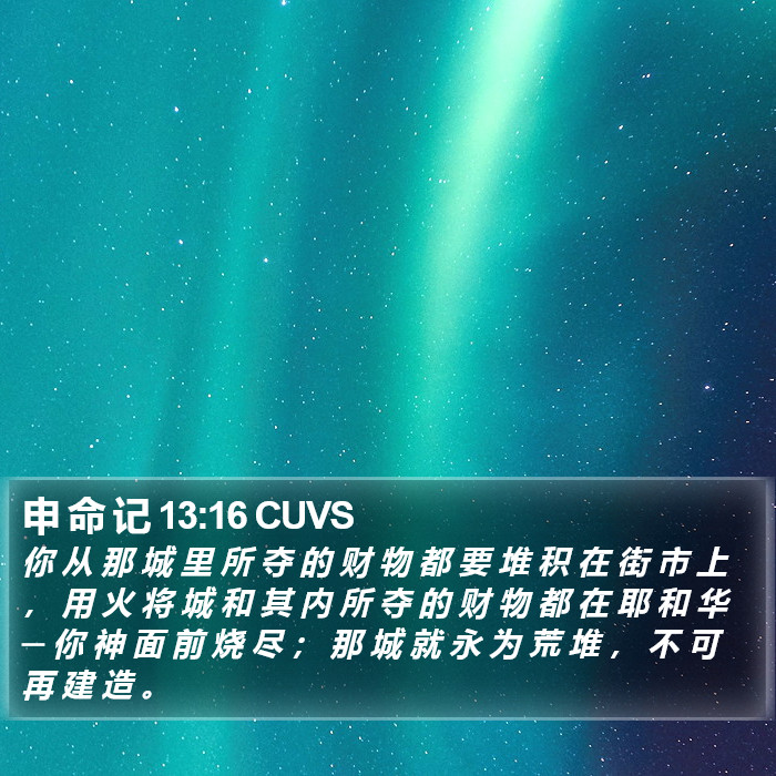 申 命 记 13:16 CUVS Bible Study