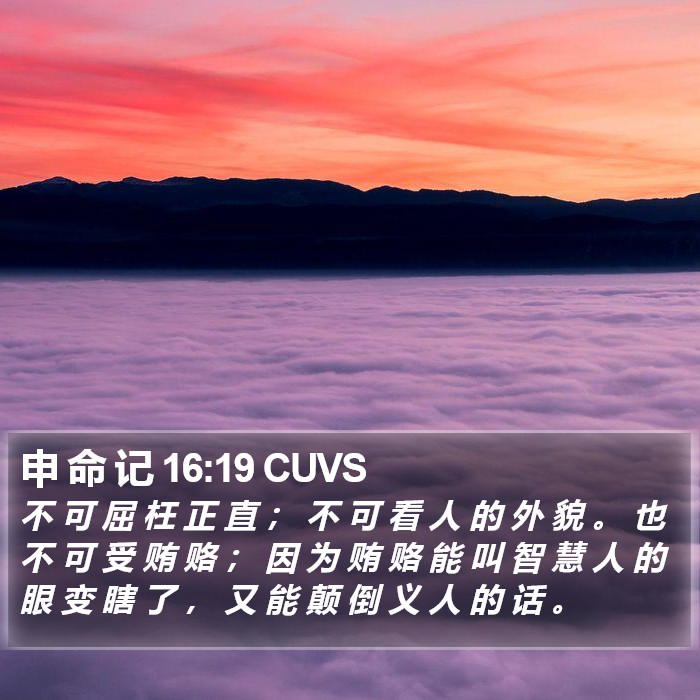 申 命 记 16:19 CUVS Bible Study