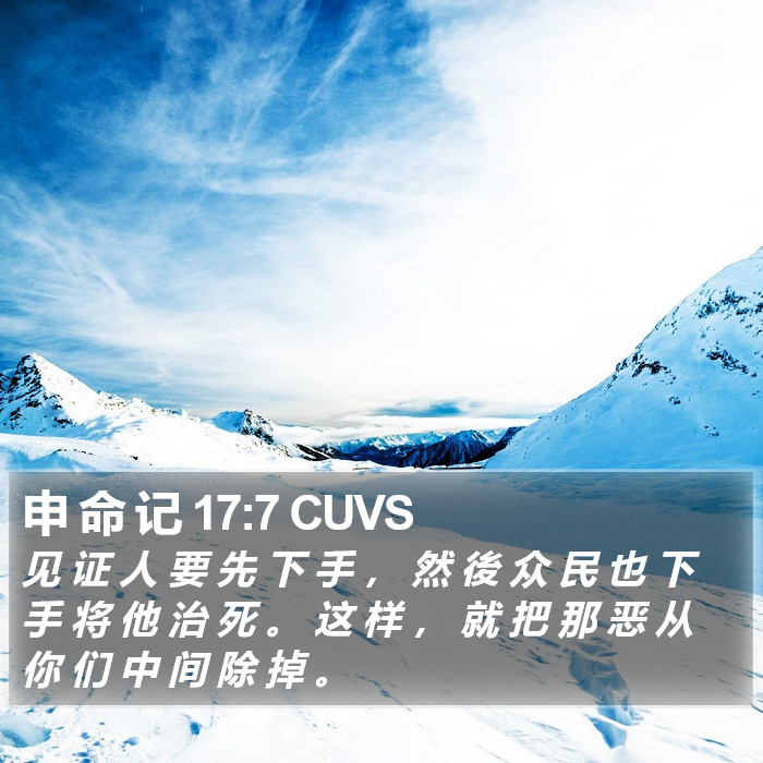 申 命 记 17:7 CUVS Bible Study