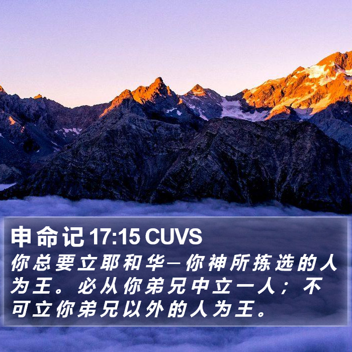 申 命 记 17:15 CUVS Bible Study