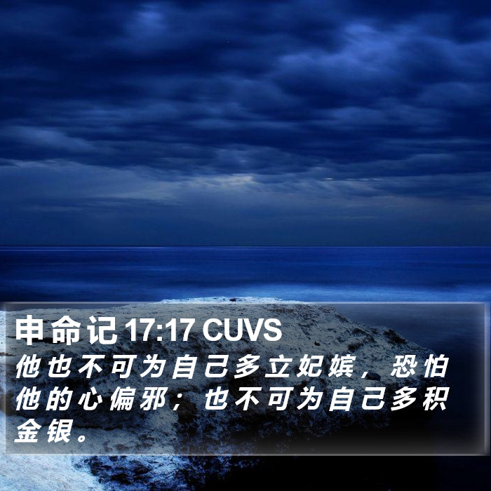 申 命 记 17:17 CUVS Bible Study