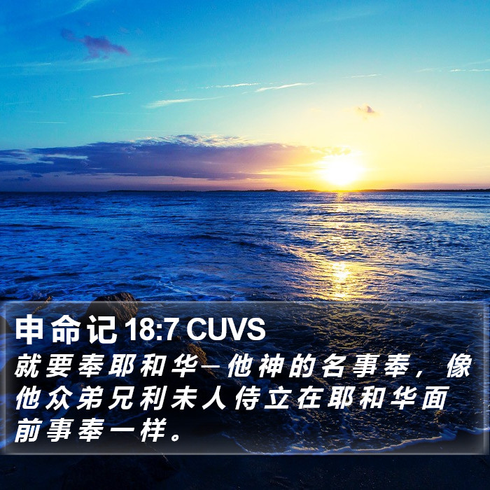 申 命 记 18:7 CUVS Bible Study