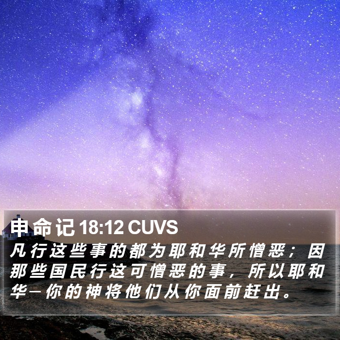 申 命 记 18:12 CUVS Bible Study