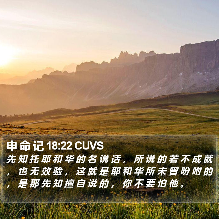 申 命 记 18:22 CUVS Bible Study