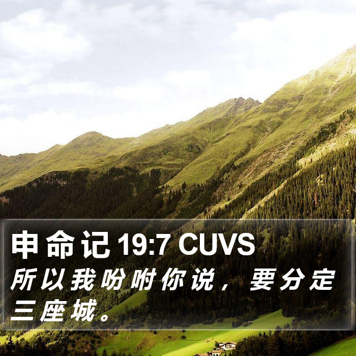申 命 记 19:7 CUVS Bible Study
