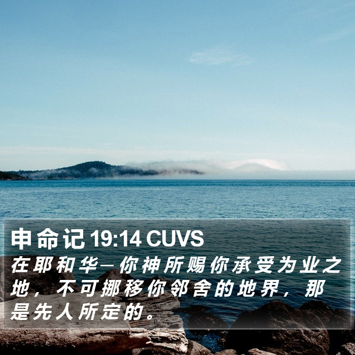 申 命 记 19:14 CUVS Bible Study
