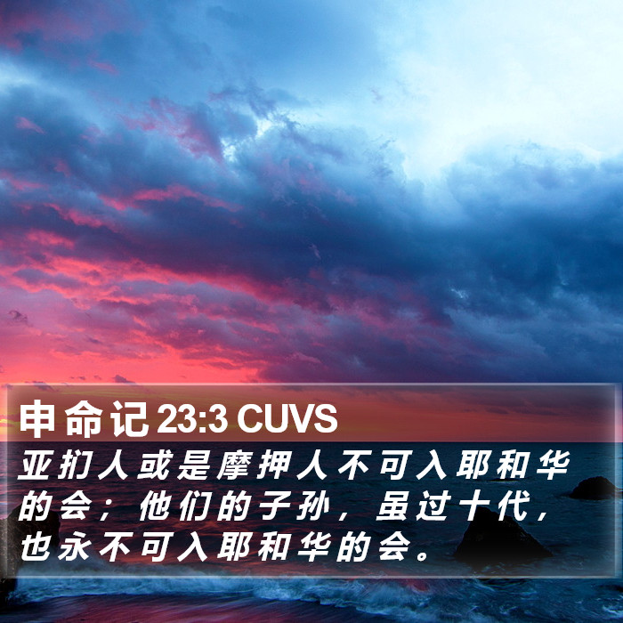 申 命 记 23:3 CUVS Bible Study