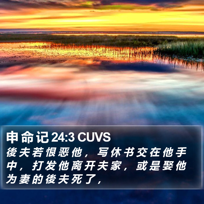 申 命 记 24:3 CUVS Bible Study