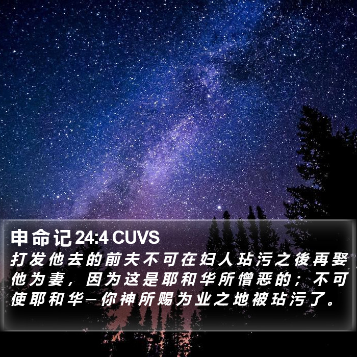申 命 记 24:4 CUVS Bible Study