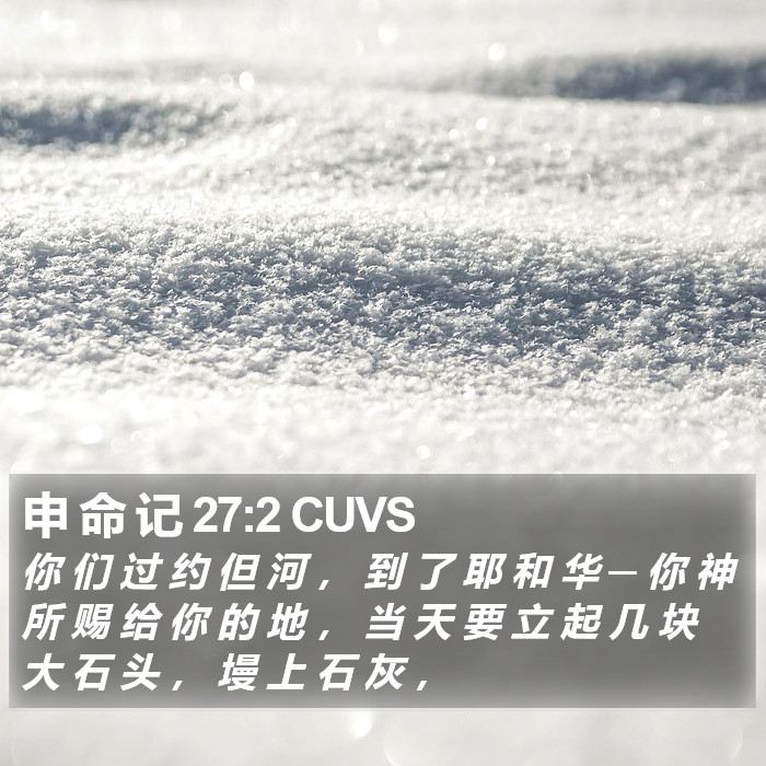 申 命 记 27:2 CUVS Bible Study