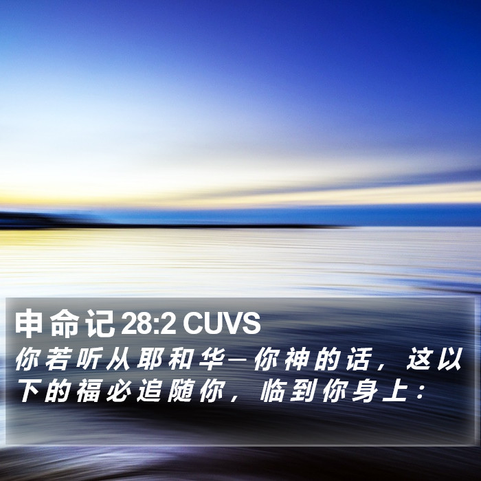 申 命 记 28:2 CUVS Bible Study