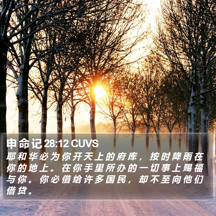 申 命 记 28:12 CUVS Bible Study