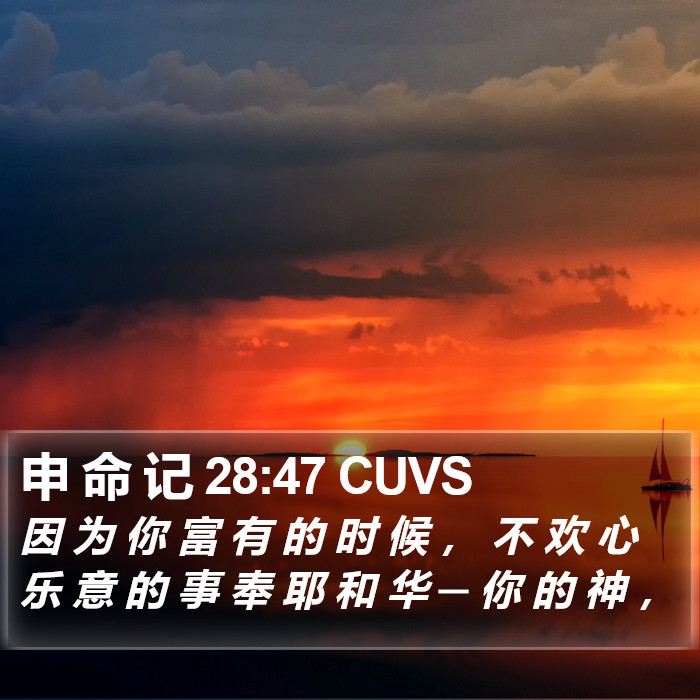 申 命 记 28:47 CUVS Bible Study