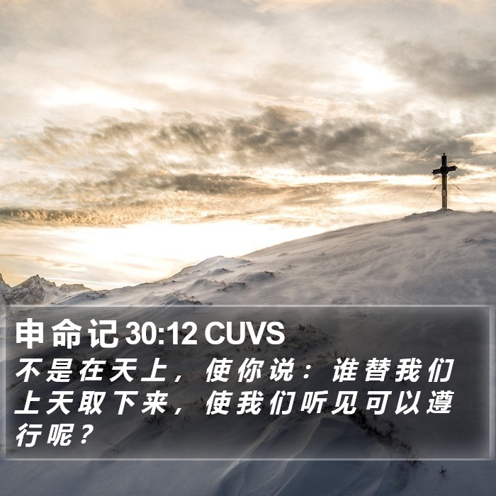 申 命 记 30:12 CUVS Bible Study
