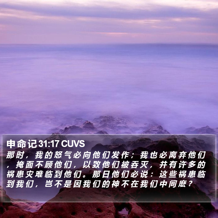 申 命 记 31:17 CUVS Bible Study
