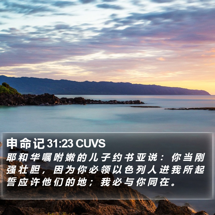 申 命 记 31:23 CUVS Bible Study